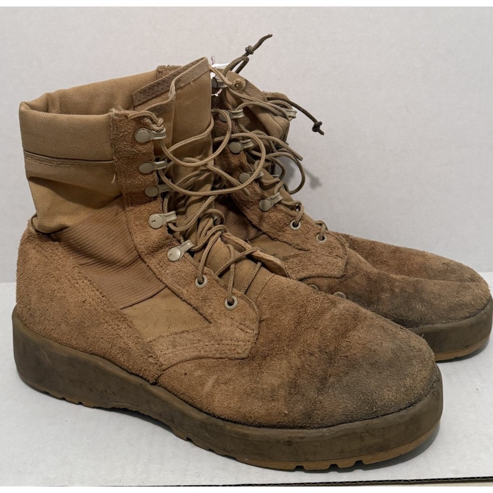 Vibram Combat Boots Men 9W Desert Tan Suede Safety Toe SPM1C1-13-D-1017